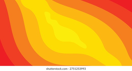 A dynamic abstract design featuring flowing waves of warm colors, transitioning from deep red to bright yellow, creating a sense of energy and warmth.