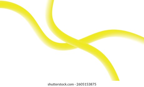 Dynamic abstract design featuring two flowing, yellow, gradient lines on a clean white background.