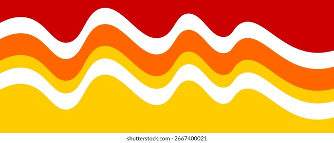 Dynamic abstract design featuring wavy patterns in vibrant yellow, orange, and red hues. Perfect for creative backgrounds, 