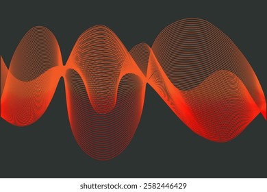 Dynamic Abstract Design with Intricate Orange Lines on Dark Background
