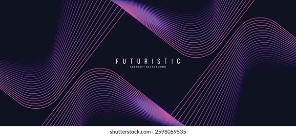A dynamic and abstract digital design with flowing blue waveforms against a dark background,smooth, curving lines and dotted patterns that create a sense of movement and energy. 