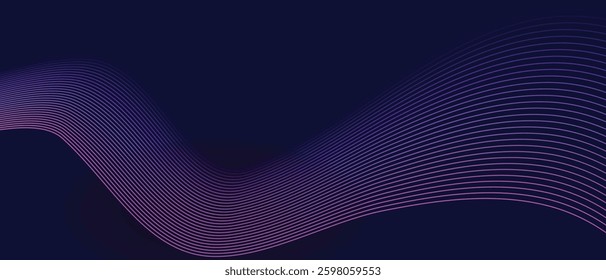 A dynamic and abstract digital design with flowing blue waveforms against a dark background,smooth, curving lines and dotted patterns that create a sense of movement and energy. 