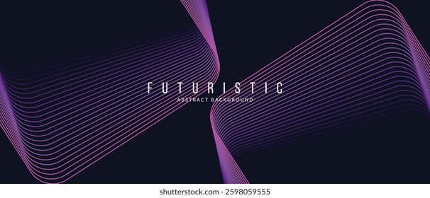 A dynamic and abstract digital design with flowing blue waveforms against a dark background,smooth, curving lines and dotted patterns that create a sense of movement and energy. 