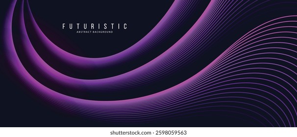 A dynamic and abstract digital design with flowing blue waveforms against a dark background,smooth, curving lines and dotted patterns that create a sense of movement and energy. 