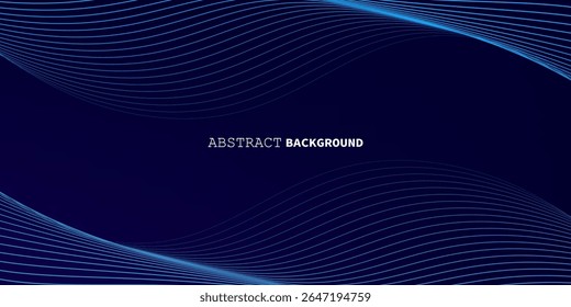 A dynamic and abstract digital design with flowing blue waveforms against a dark background,smooth, curving lines and dotted patterns that create a sense of movement and energy. 