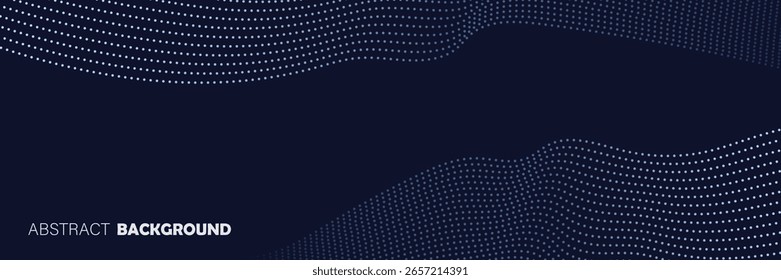 A dynamic and abstract digital design with flowing blue wave forms against a PNG background,smooth, curving lines and dotted patterns. modern vector in eps10