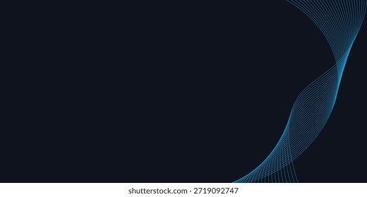 Un diseño digital dinámico y abstracto con formas de onda azules fluidas sobre un fondo oscuro, líneas suaves y curvas y patrones punteados que crean una sensación de movimiento y energía. 