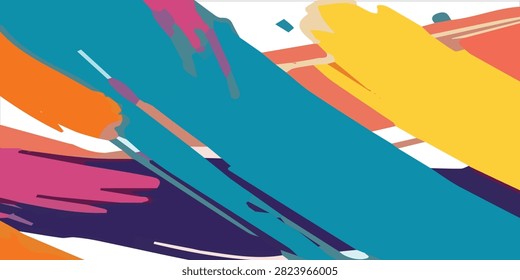 Dynamic abstract digital painting featuring vivid colors and energetic brushstroke textures, ideal for creative design projects.
