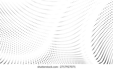 Dynamic Abstract Dot Matrix Curves Creating Modern Flowing Surface Vector Illustration