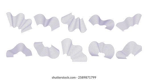 Dynamic Abstract Element Wavy Collection
