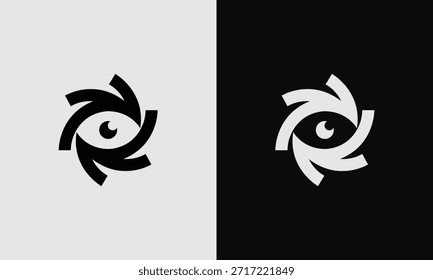 Dynamic Abstract Eye Logo with Swirling Elements