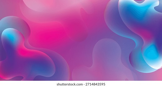 El fluido abstracto dinámico se forma en rosa, púrpura y cian vívidos, creando un efecto visual cautivador y fluido.