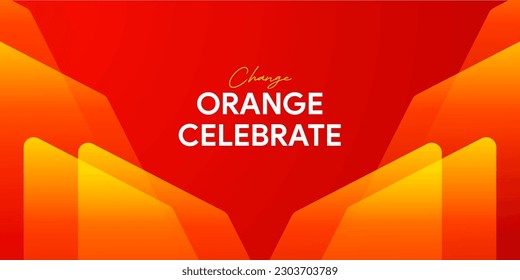Dynamic abstract fluid geometric colorful gradient orange shape background.