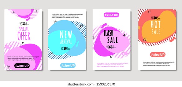 Dynamic abstract fluid mobile for sale banners. Sale banner template design, Mega sale special offer set. design for flyer, gift card,  Poster on wall ,coverbook,  banner, social media 
