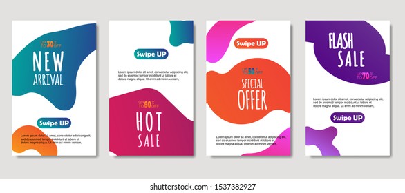 Dynamic abstract fluid mobile for sale banners. Sale banner template design, Mega sale special offer set. design for flyer, gift card,  Poster on wall ,coverbook,  banner, social media .