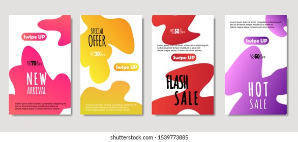 Dynamic abstract fluid mobile for sale banners. Sale banner template design, Mega sale special offer set. design for flyer, gift card,  Poster on wall ,coverbook,  banner, social media 