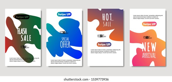 Dynamic abstract fluid mobile for sale banners. Sale banner template design, Mega sale special offer set. design for flyer, gift card,  Poster on wall ,coverbook,  banner, social media 