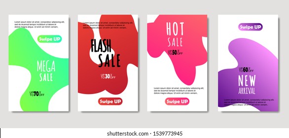 Dynamic abstract fluid mobile for sale banners. Sale banner template design, Mega sale special offer set. design for flyer, gift card,  Poster on wall ,coverbook,  banner, social media 