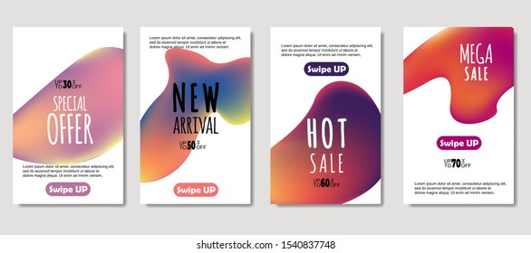 Dynamic abstract fluid mobile for sale banners. Sale banner template design, Mega sale special offer set. design for flyer, gift card,  Poster on wall ,coverbook,  banner, social media posted