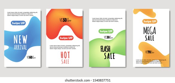 Dynamic abstract fluid mobile for sale banners. Sale banner template design, Mega sale special offer set. design for flyer, gift card,  Poster on wall ,coverbook,  banner, social media posted