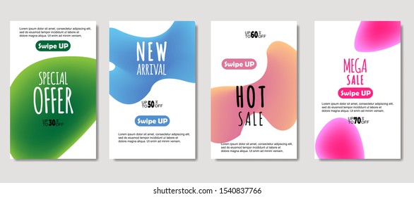 Dynamic abstract fluid mobile for sale banners. Sale banner template design, Mega sale special offer set. design for flyer, gift card,  Poster on wall ,coverbook,  banner, social media posted