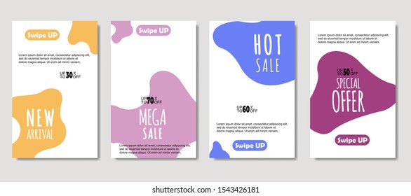Dynamic abstract fluid mobile for sale banners. Sale banner template design, Mega sale special offer set. design for flyer, gift card,  Poster on wall ,coverbook,  banner, social media ,