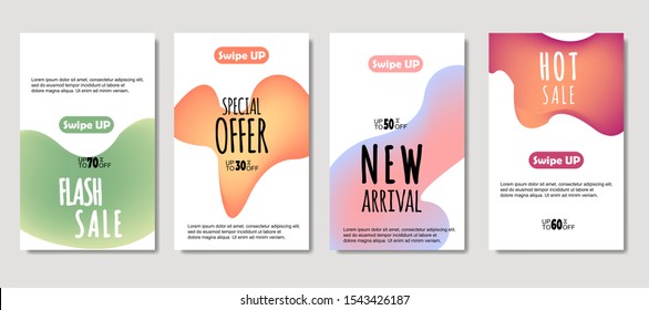 Dynamic abstract fluid mobile for sale banners. Sale banner template design, Mega sale special offer set. design for flyer, gift card,  Poster on wall ,coverbook,  banner, social media ,