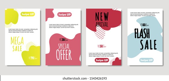 Dynamic abstract fluid mobile for sale banners. Sale banner template design, Mega sale special offer set. design for flyer, gift card,  Poster on wall ,coverbook,  banner, social media ,
