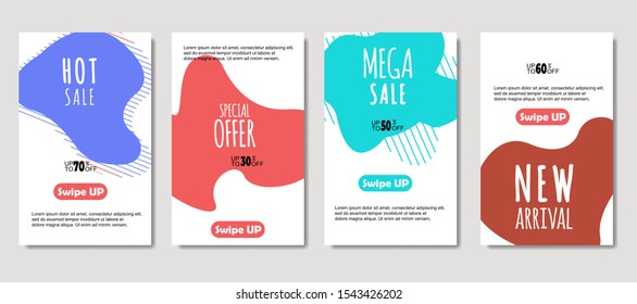 Dynamic abstract fluid mobile for sale banners. Sale banner template design, Mega sale special offer set. design for flyer, gift card,  Poster on wall ,coverbook,  banner, social media ,