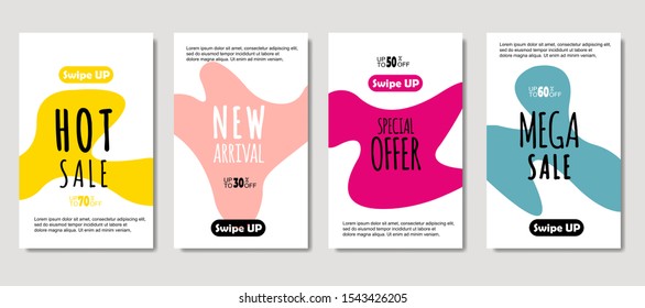 Dynamic abstract fluid mobile for sale banners. Sale banner template design, Mega sale special offer set. design for flyer, gift card,  Poster on wall ,coverbook,  banner, social media ,