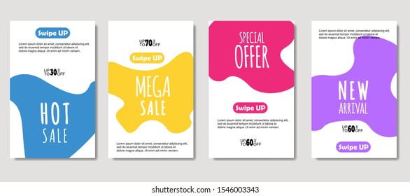 Dynamic abstract fluid mobile for sale banners. Sale banner template design, Mega sale special offer set. design for flyer, gift card,  Poster on wall ,coverbook,  banner, social media ,