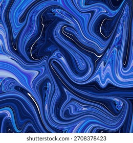 A dynamic abstract, fluid, swirl, vibrant, marbled blue artwork featuring flowing motion and rich color gradients perfect for backgrounds or modern digital designs.

