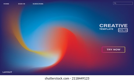 Dynamic abstract futuristic website background design with gradient effect and bright colors vector eps 10