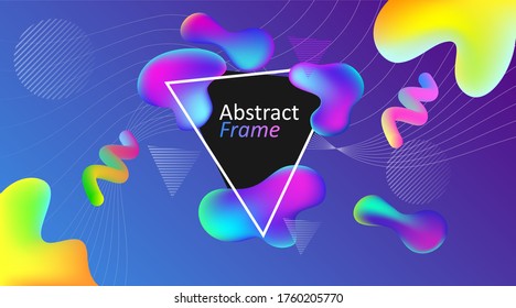 diseño de marco de forma geométrica y abstracta dinámica con gradiente o página web de color
