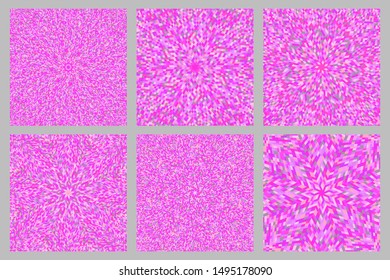 Dynamic abstract geometrical circular tile mosaic background set - hypnotic psychedelic vector graphic