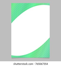Dynamic abstract geometrical green gradient curved grid pattern flyer template - vector document background graphic design