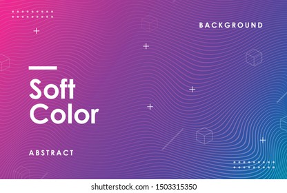 Dynamic abstract gradient blue and pink background with wavy lines