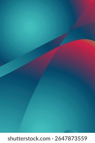 Dynamic abstract gradient composition in aqua and crimson, modern design ideal for wall art, posters, tech branding, or creative projects