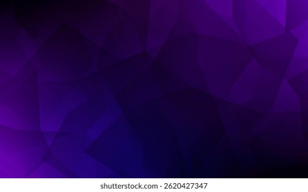 Dynamic Abstract Gradient: Modern Purple and Violet Geometric Low Poly Design with Overlapping Facets and Deep Shadows for Digital Backgrounds