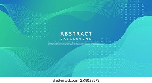 dynamic abstract green liquid color gradient wavy geometric fluid shape background. eps10 vector