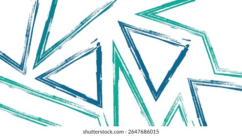 Dynamic Abstract Grunge Brush Stroke Blue Green Triangles Geometric Background