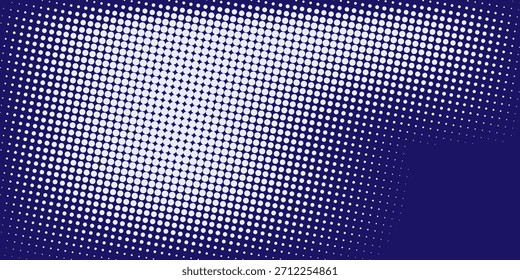 Fondo de semitono abstracto dinámico con degradado azul y patrón de puntos. Perfecto para diseños modernos, temas digitales y gráficos de inspiración retro. eps 10 top.