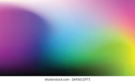 Dynamic abstract halftone background featuring colorful gradient blend with flowing wave patterns. This vibrant designs ideal for digital art presentation web design poster and creative visual project