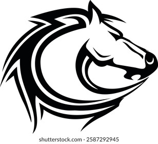 Dynamic Abstract Horse Head Illustration