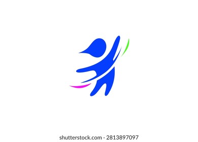 Dynamic Abstract Human Figure Success and Energy Logo