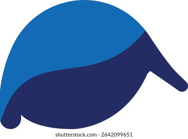 A dynamic abstract illustration featuring two shades of blue in a fluid, wave-like, and overlapping shape, creating a sense of movement and depth, ideal for modern logos,