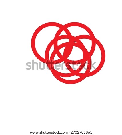 A dynamic, abstract illustration on a white background featuring overlapping red concentric circles forming a complex, interconnected pattern. The design symbolizes networking, collaboration.