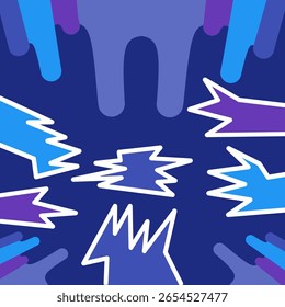 Dynamic Abstract Illustration with Sharp and Organic Shapes