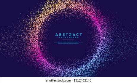 Dynamic abstract liquid flow particles background. Abstract particles circle background. Eps10 Vector background.