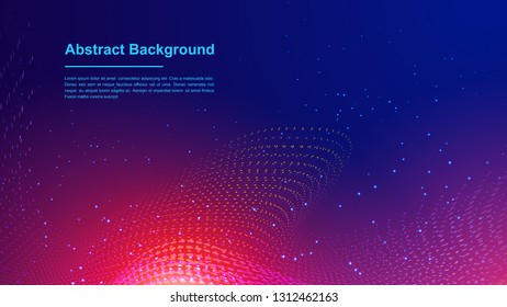 Dynamic abstract liquid flow particles background. Abstract particles background. Eps10 Vector background.